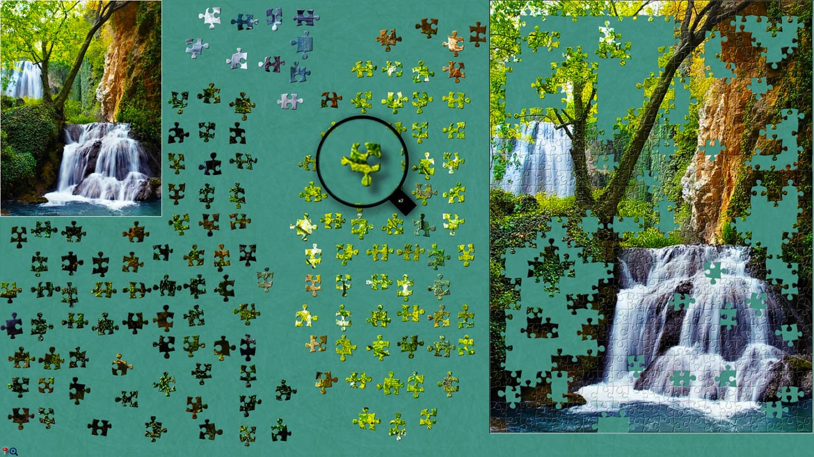 Jigsaw puzzle with many pieces